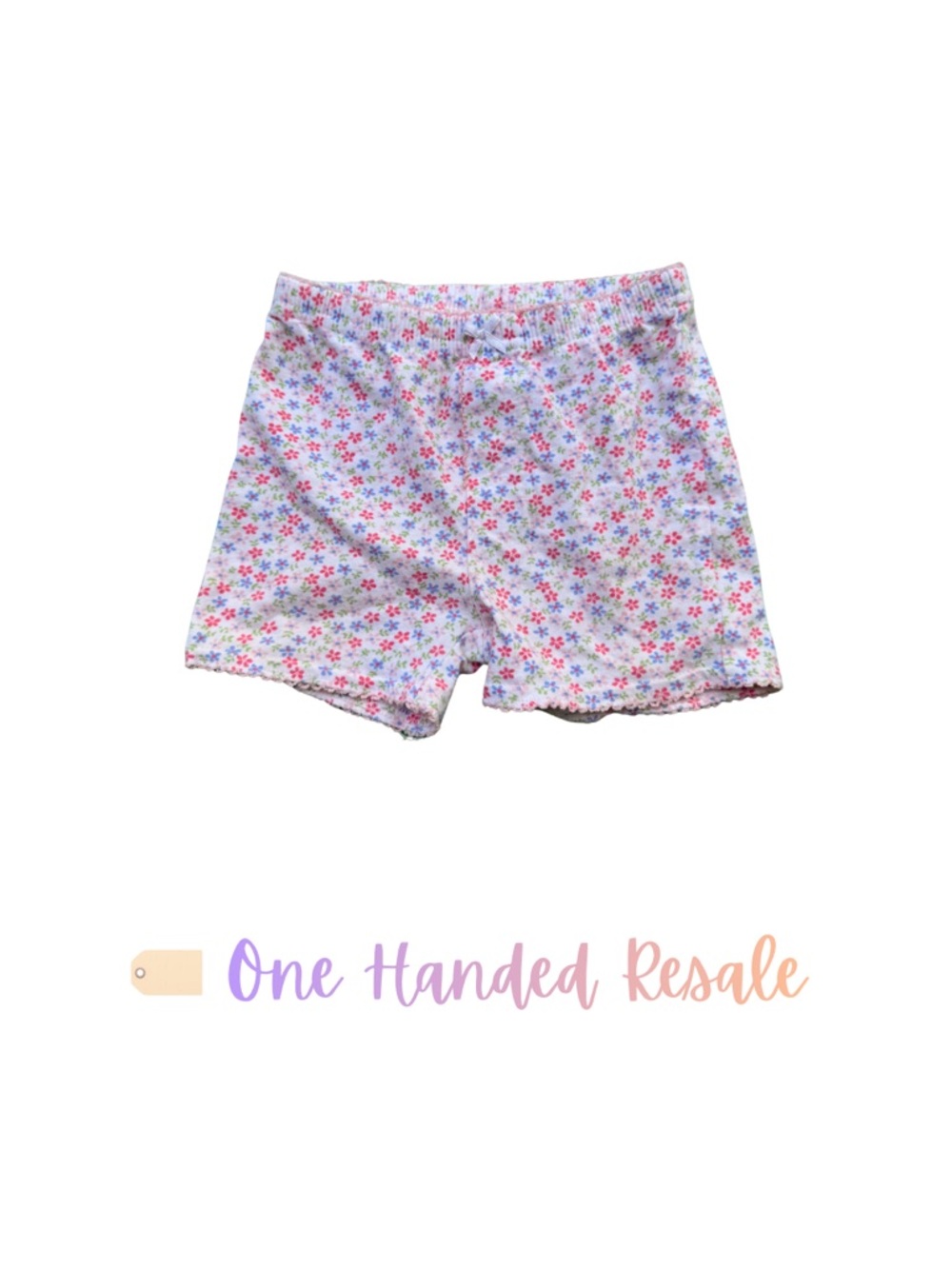 🌸 baby GAP Kids Girls White Floral Stretch Knit Shorts 6-12M